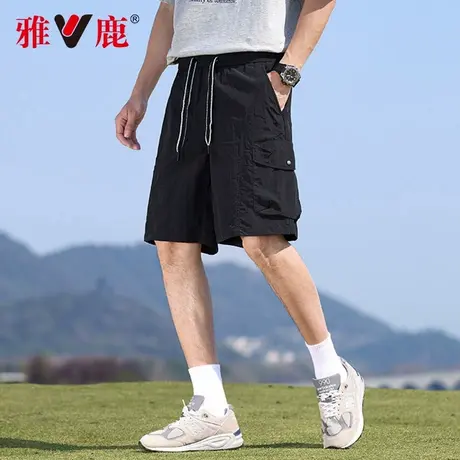 【亲肤透气】雅鹿2025年新款宽松休闲短裤男薄款工装风运动短裤男商品大图