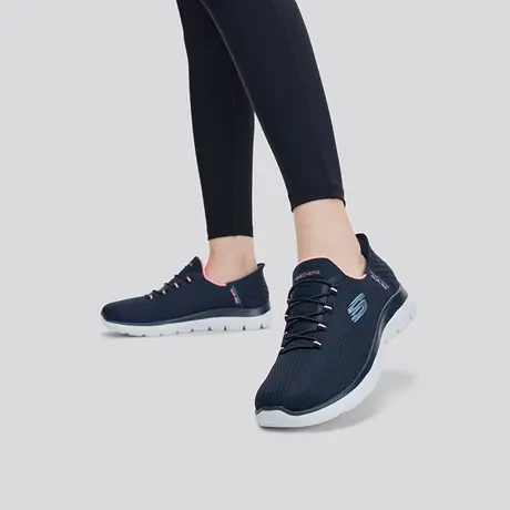 闪穿鞋Skechers斯凯奇slip ins系列夏女网面透气一脚蹬休闲运动鞋图片