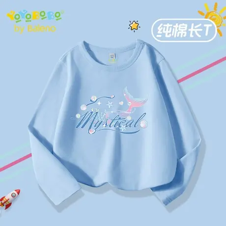 班尼路童装YBB系列女童上衣打底衫秋季新款纯棉透气中大童长袖t恤图片