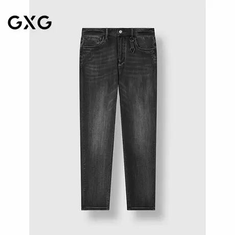 GXG男装 水洗黑色经典牛仔裤宽松休闲裤修身男士长 25年春季新品图片