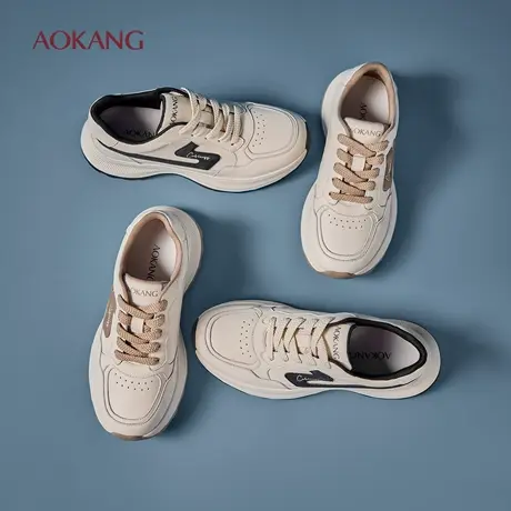 奥康 女鞋春秋新款休闲风学生平底圆头运动鞋女鞋老爹鞋图片