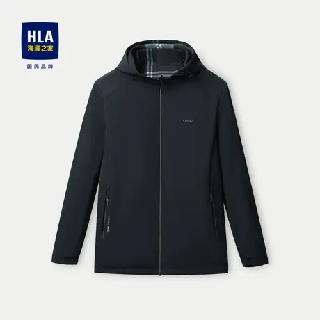 HLA/海澜之家可脱卸帽夹克23秋冬新双面穿羊毛聚能棉休闲外套男商品大图