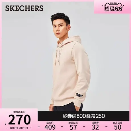 Skechers斯凯奇冬男针织连帽卫衣宽松舒适上衣加绒保暖经典款外套商品大图