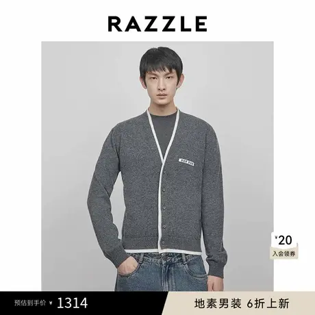 RAZZLE 地素男装中灰色2025春季双边套头毛衣图片