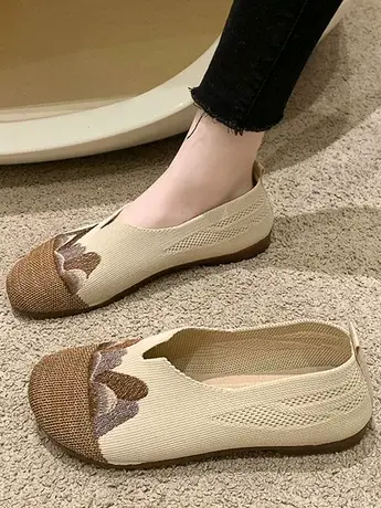 老北京布鞋女2023秋季新款圆头平底防滑妈妈鞋一脚蹬中老年休闲鞋商品大图