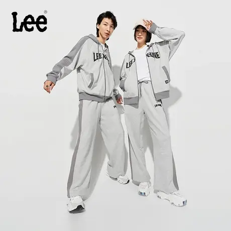 LeeXLINE23秋冬新品灰色运动休闲男女同款卫裤潮流LUB007245204图片