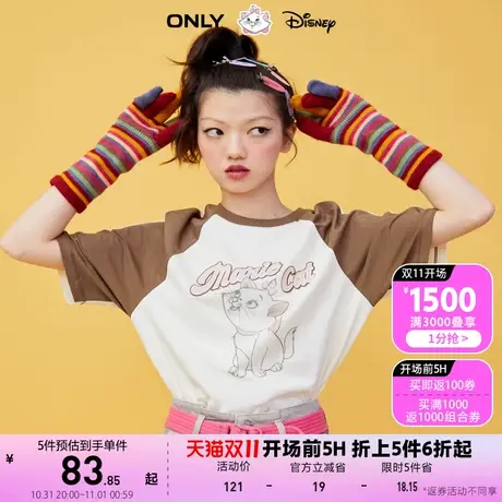 ONLY奥莱春夏迪士尼DISNEY联名休闲宽松字母T恤女图片