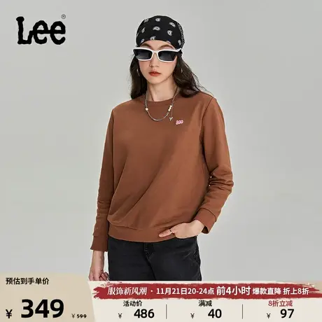 Lee商场同款23秋冬新品标准版圆领logo女长袖卫衣潮LWT006730201图片