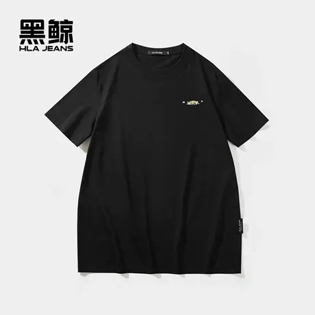 黑鲸HLAJEANS海澜之家旗下潮牌印花短袖T恤男多色圆领打底衫图片
