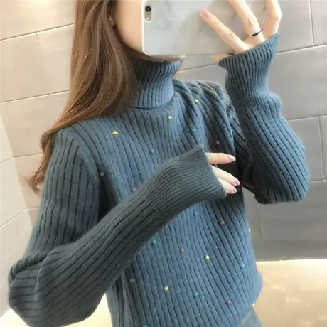 2021秋冬新款高领毛衣女加厚套头洋气保暖长袖内搭打底针织衫女潮图片