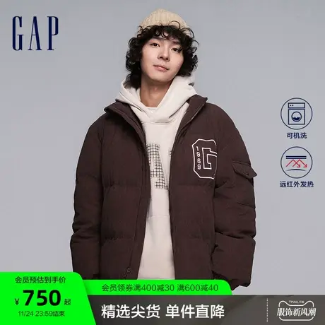 【断码优惠】Gap男女装秋LOGO远红外发热保暖羽绒服情侣装720815图片