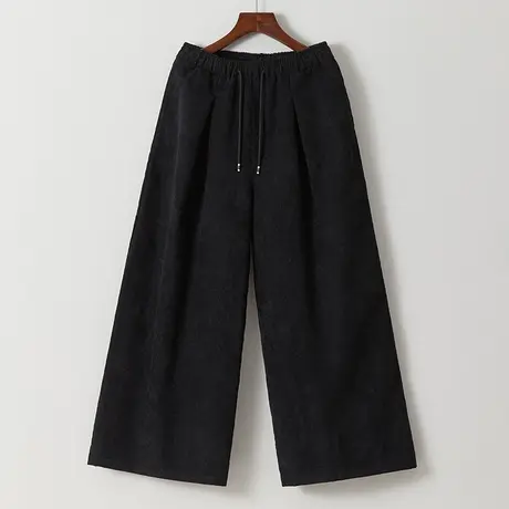 秋季直筒阔腿裤男灯芯绒休闲宽脚裤中国风禅修大码练功裤儒家僧裤商品大图