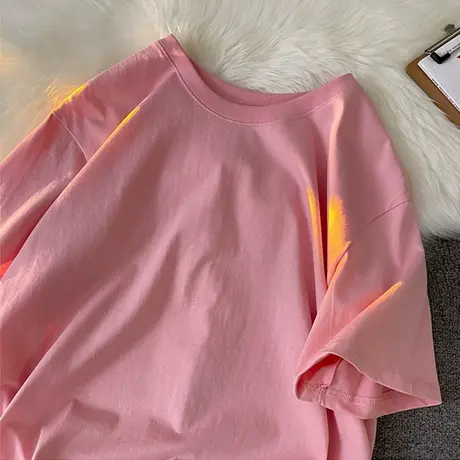 nasa联名200g新疆棉花重磅纯棉圆领打底t恤短袖男女宽松夏青少年商品大图