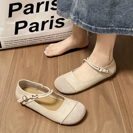 玛丽珍鞋女2024年春秋季新款复古百搭浅口单鞋轻便通勤平底奶奶鞋商品大图