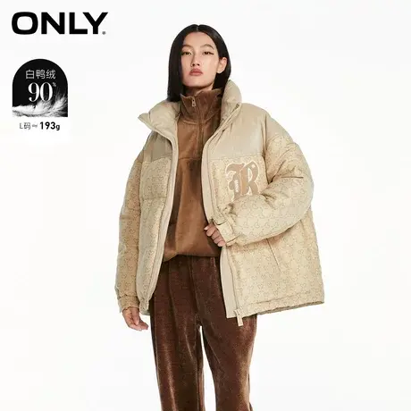 【上新】ONLY奥莱冬季新款时尚休闲90白鸭绒短款宽松羽绒服女商品大图
