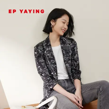 EP YAYING雅莹女装 原创国风七分袖通勤西装外套 2023新款1197N图片