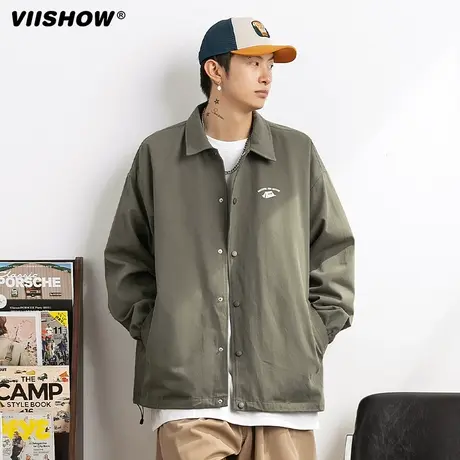 VIISHOW日系潮牌教练夹克男女情侣户外工装外套长袖流行ins百搭商品大图