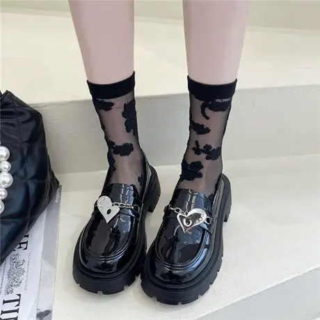 爆款厚底英伦风小皮鞋女春秋玛丽珍单鞋2023新款一脚蹬法式乐福鞋商品大图