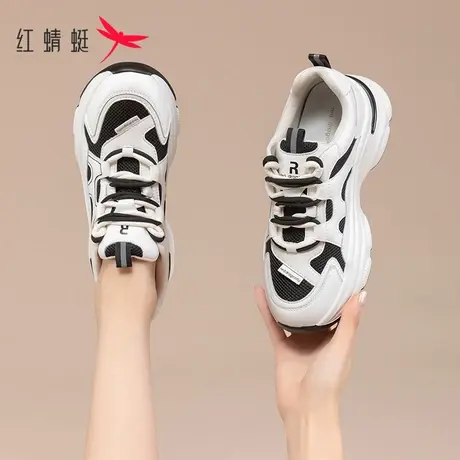 红蜻蜓女鞋老爹鞋2023夏季新款软底休闲百搭潮鞋子厚底增高运动鞋商品大图