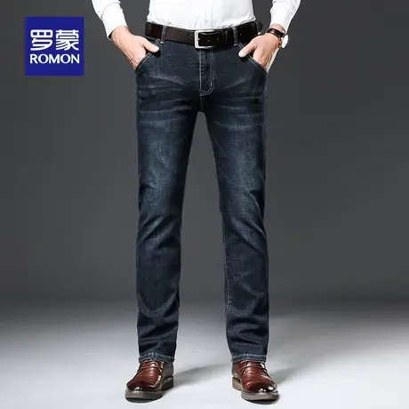 【直降】罗蒙商务牛仔裤男2023秋季百搭直筒裤中青年弹力长裤子男商品大图