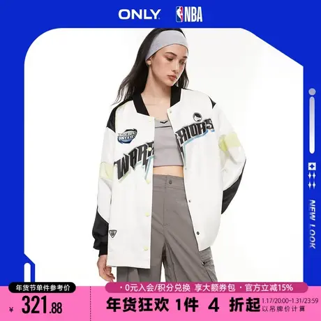 ONLY2023冬季新款NBA联名款字母印花撞色棒球服外套女|123236042图片