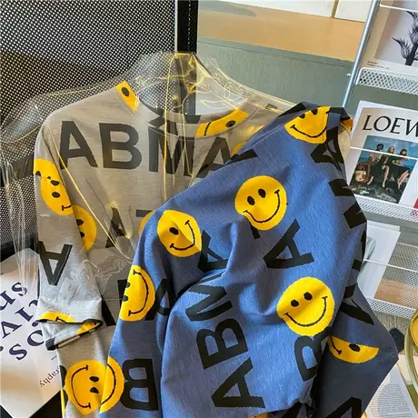 2023夏季新款情侣装体恤设计感小众上衣服宽松短袖正肩t恤女ins潮商品大图