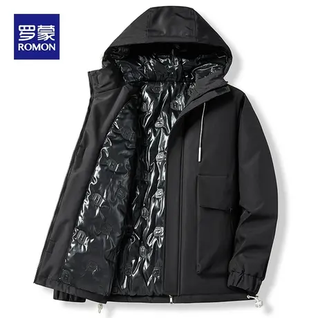 罗蒙棉衣男外套冬季连帽加厚保暖棉服男款冬装连帽男士保暖棉袄子图片