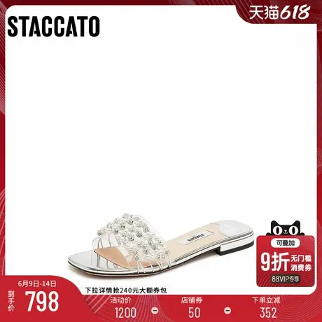 思加图2025夏季新款仙女鞋凉拖鞋一字拖平底鞋外穿女凉鞋EEQ13BT5商品大图