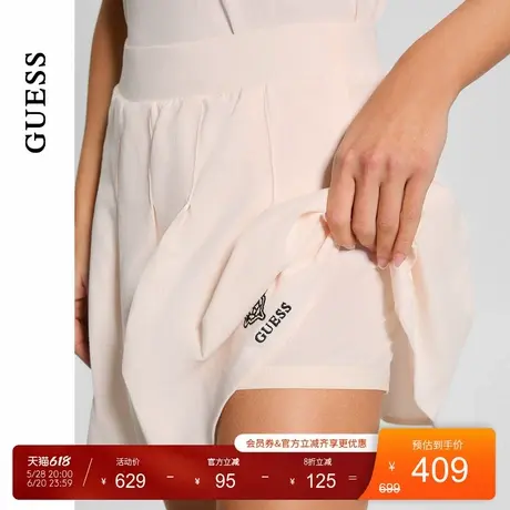 GUESS25年新款夏季女士百搭时尚针织百褶半身短裙-V5RD00KCOK1图片