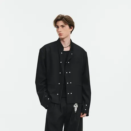 Lilbetter新中式立领中山装短款高校西装2025春高密TR正肩外套男图片