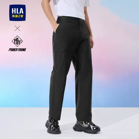 HLA/海澜之家POWER YOUNG系列休闲裤25春夏新微弹精致印花裤子男商品大图