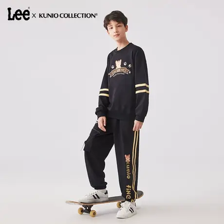 Lee童装刺绣印花套头卫衣男童女童2025年秋季新款时尚休闲卫衣商品大图