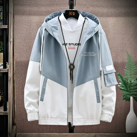 工装外套男春秋冬季潮流韩版帅气夹克青少年初中高中学生大童衣服商品大图