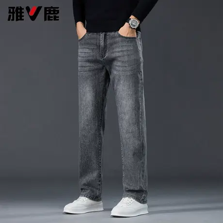雅鹿显高显瘦宽松直筒复古牛仔裤男2026春夏新款潮流百搭阔腿长裤商品大图