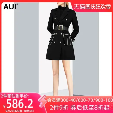 高级感双排扣加厚羊毛西装毛呢外套女秋冬2023新款中长款呢子大衣商品大图