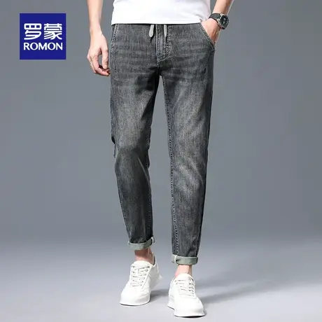 【官方正品】罗蒙男士休闲牛仔裤2023春季新款时尚修身小脚长裤子图片