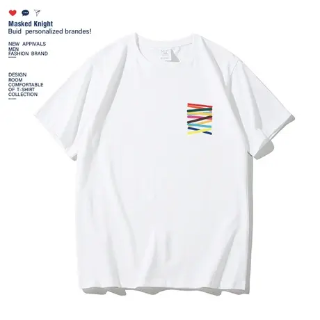 夏季潮牌个性创意简约假口袋印花短袖T恤男女学生纯棉宽松半袖潮商品大图