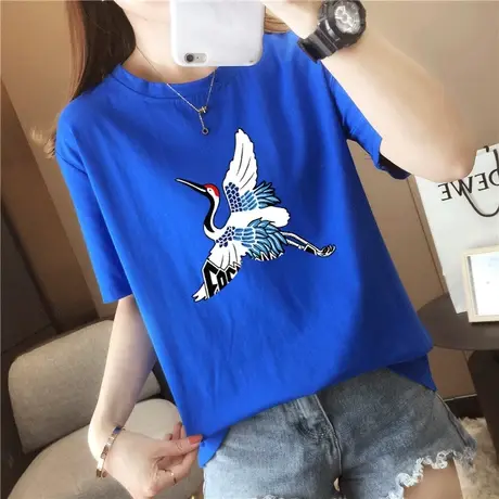 纯棉短袖t恤女2024新款宽松夏季ins潮女装网红超火上衣服半袖体恤商品大图