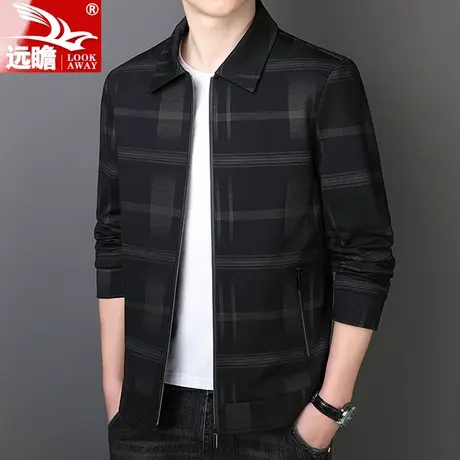 夹克男装春秋季2023年新款潮牌翻领中年男士休闲上衣宽松外套男款商品大图