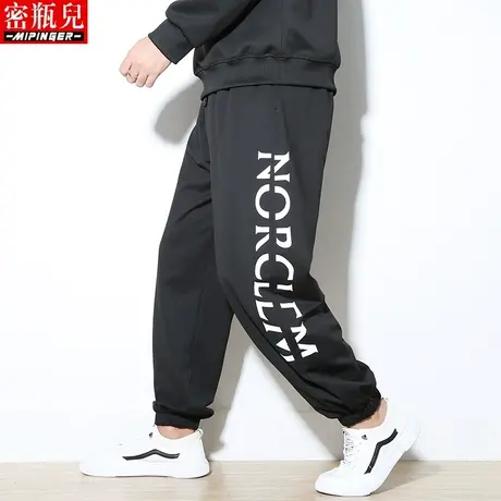 密瓶儿2023新款休闲裤男秋季男士加肥加大胖子男装潮流运动裤子男商品大图