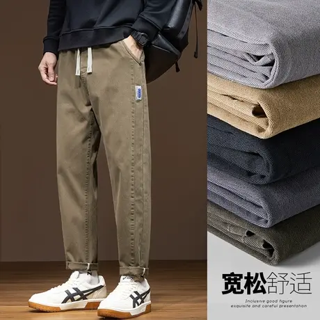 春季男款高级感潮牌休闲裤春秋款男生宽松痞帅日系工装春天男裤子商品大图