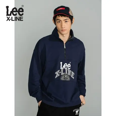 LeeXLINE舒适版海军蓝半开襟立领长袖卫衣男潮LMT0040544XH-742商品大图