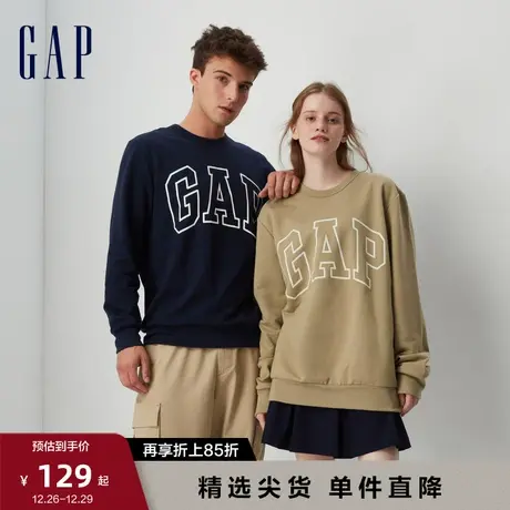 【断码优惠】Gap男女装秋冬23新款LOGO圆领抓绒保暖卫衣427434图片