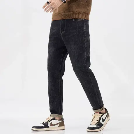 潮流百搭男牛仔裤子微哈小脚休闲牛仔裤潮流男款牛仔裤休闲男长裤商品大图