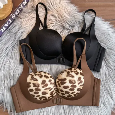 前扣内衣女小胸平胸专用无钢圈聚拢无痕收副乳防下垂性感文胸套装商品大图