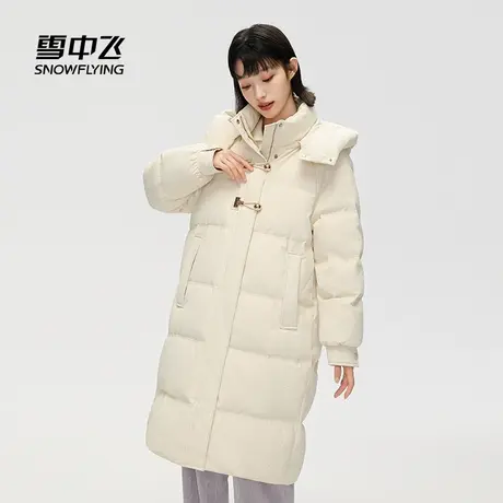 雪中飞羽绒服女2023新款冬季中长款可拆连帽加厚宽松时尚休闲外套图片