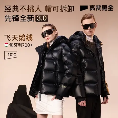 【高梵黑金鹅绒服】先锋3.0五格羽绒服女冬季2023新款情侣外套男图片