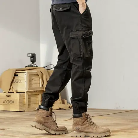 潮流百搭工装休闲裤男士宽松青年束脚裤休闲裤新款潮牌舒适裤子男商品大图