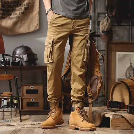 Modi Nick/摩帝尼克男士修身纯棉户外工装裤子多口袋百搭休闲裤商品大图