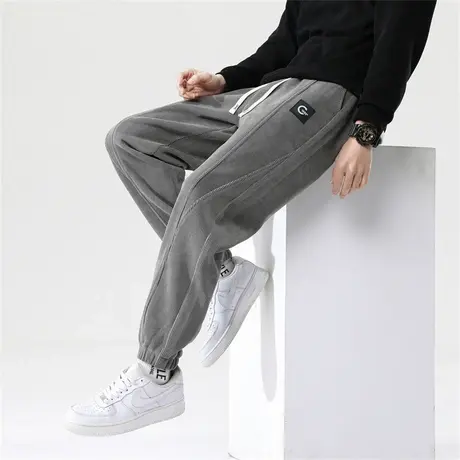 男士运动长裤2022春季新款休闲裤直筒宽松运动裤抽绳卫裤束脚裤子商品大图